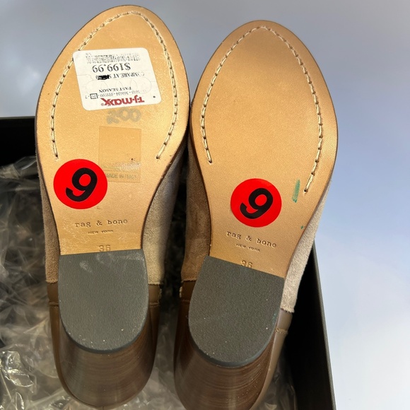 Rag & Bone Margot Combo Leather& Suede Stone Ankle Boot Size 6 - Picture 12 of 16